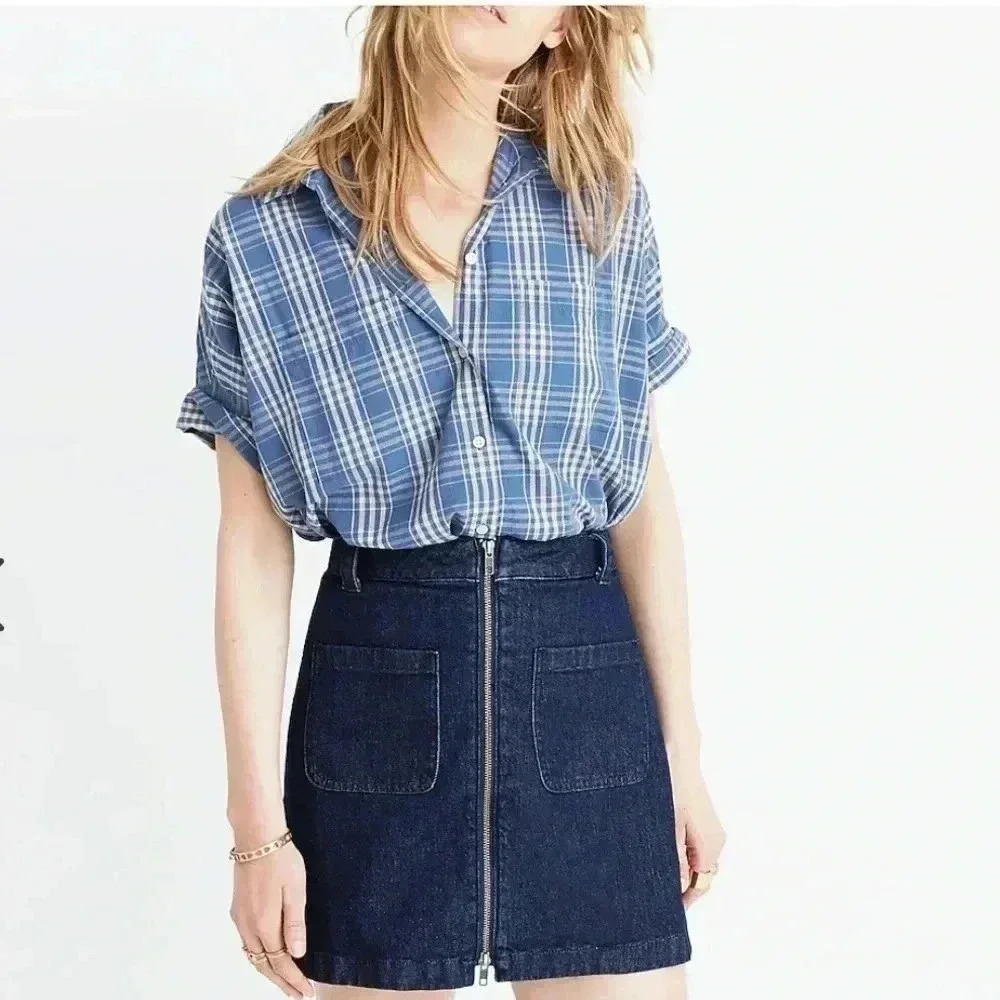 Madewell Denim Zip Mini Skirt Sz 25 Style F4665